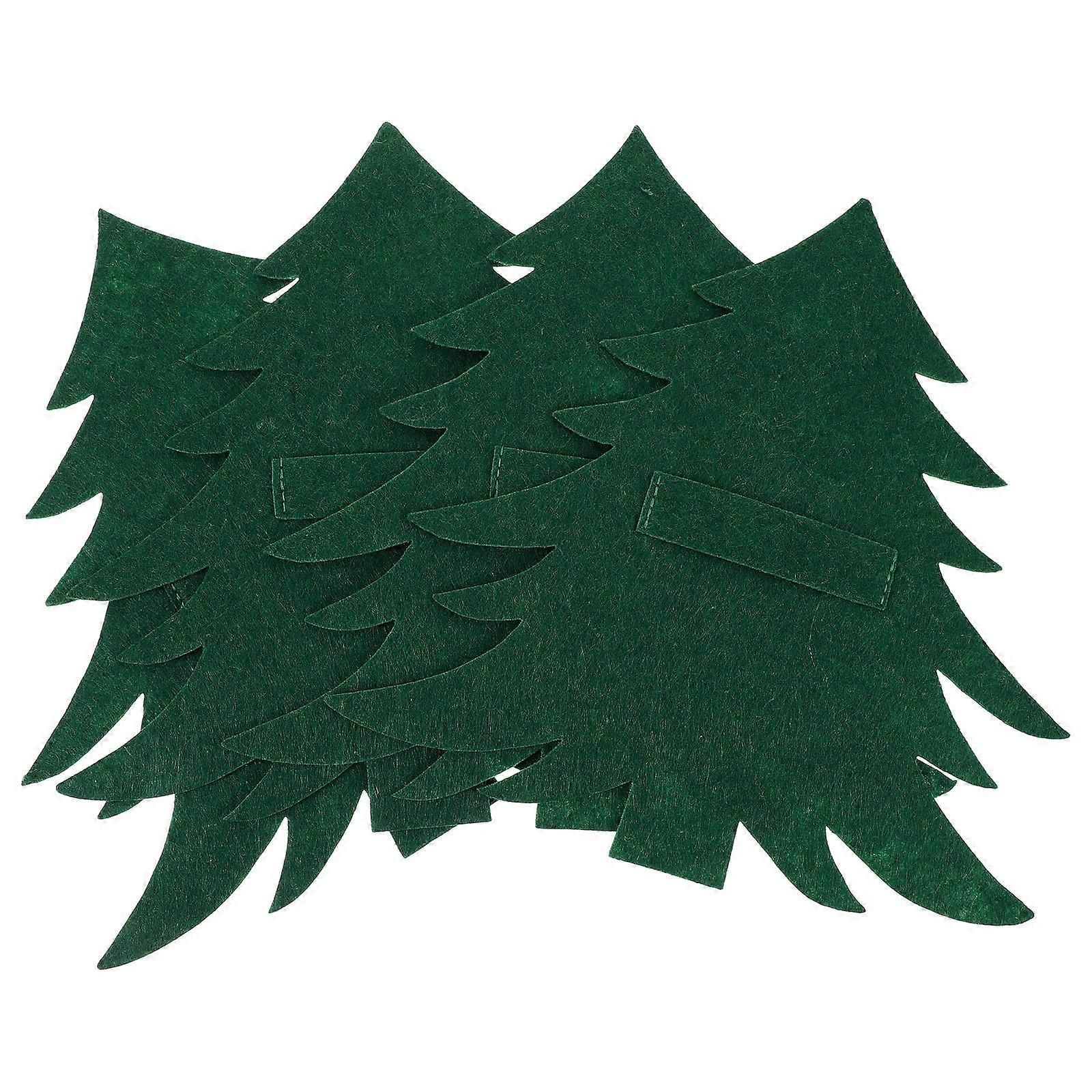 Christmas Tree Silverware Holders Green Color Kitchenware 21X21CM 4Pcs