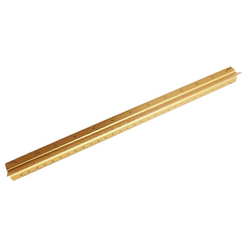 Aluminum Scale Ruler Triangular Shape For Angle Measurement Suited For Student Office And Home Use In Golden Color 32.5X2.5cm Size 1Pack