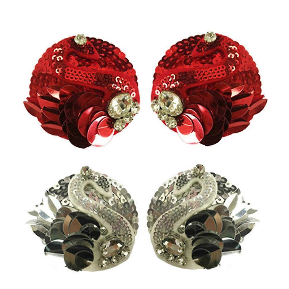 4Pcs Swan Shape Sticker Set For Valentine's Day Decoration Self-Adhesive Assorted Color Covers