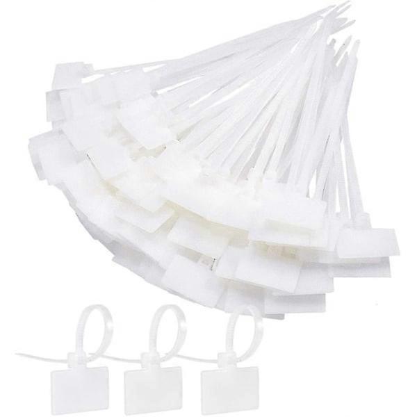 200pcs Electrical Cable Ties Cable Management with Label White Plastic Cable Tie Label for School