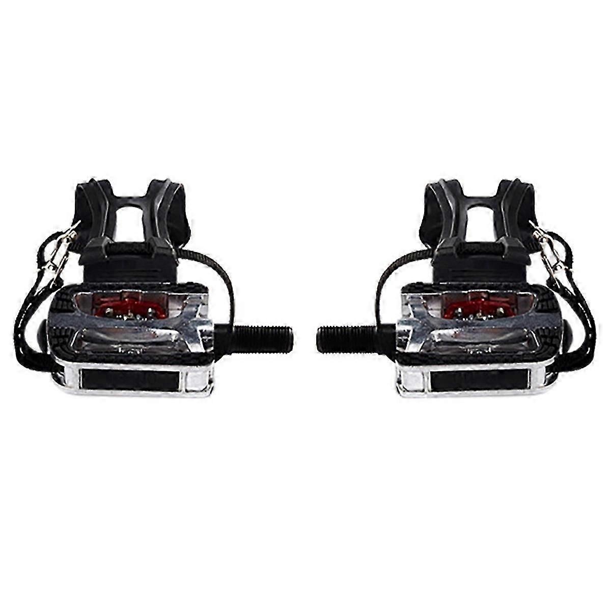 SPD pedals for spin bike with toe cages and clips