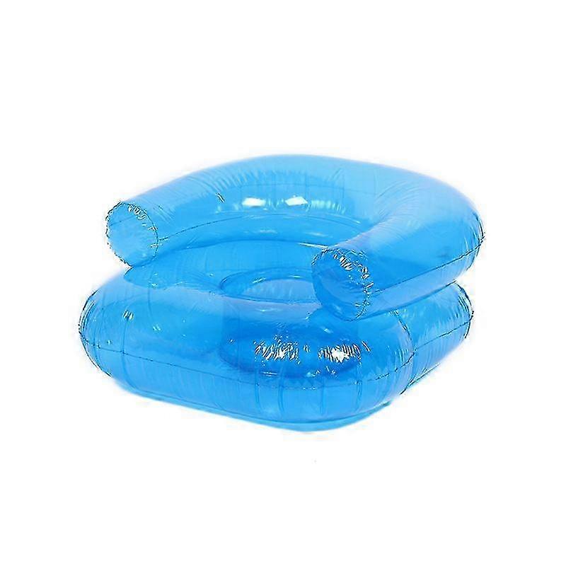 Inflatable sofa for kids, transparent PVC water play seat, portable blue