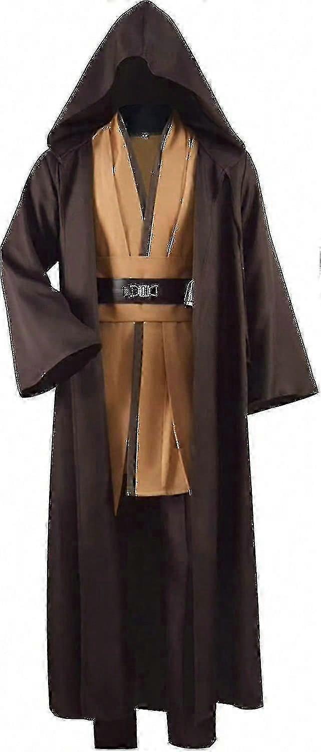 Adult Tunic Costume For Jedi Outfit Skywalker Halloween Cosplay Costume Hooded Robe Cloak Full Set Uniform Three Versions
