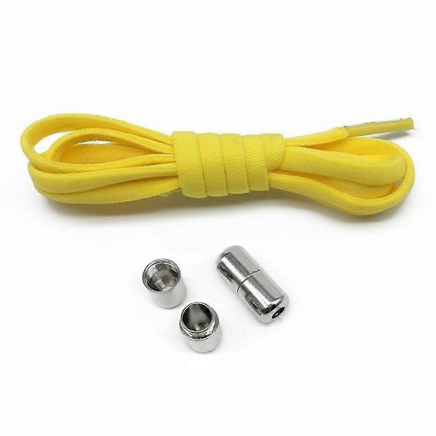 Semi-circular straps, no ties, no ties, elastic elastic lazy shoelaces, metal capsule shoe buckles, shoe accessories shoelaces, yellow, one piece -HK9