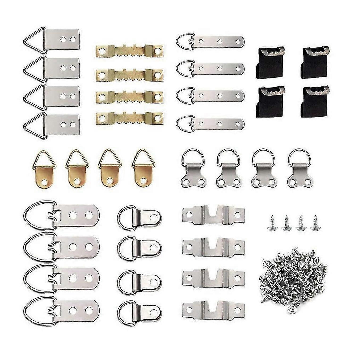 96Pcs/Set Picture Photo Frame Hanging Hooks with Screws Kit