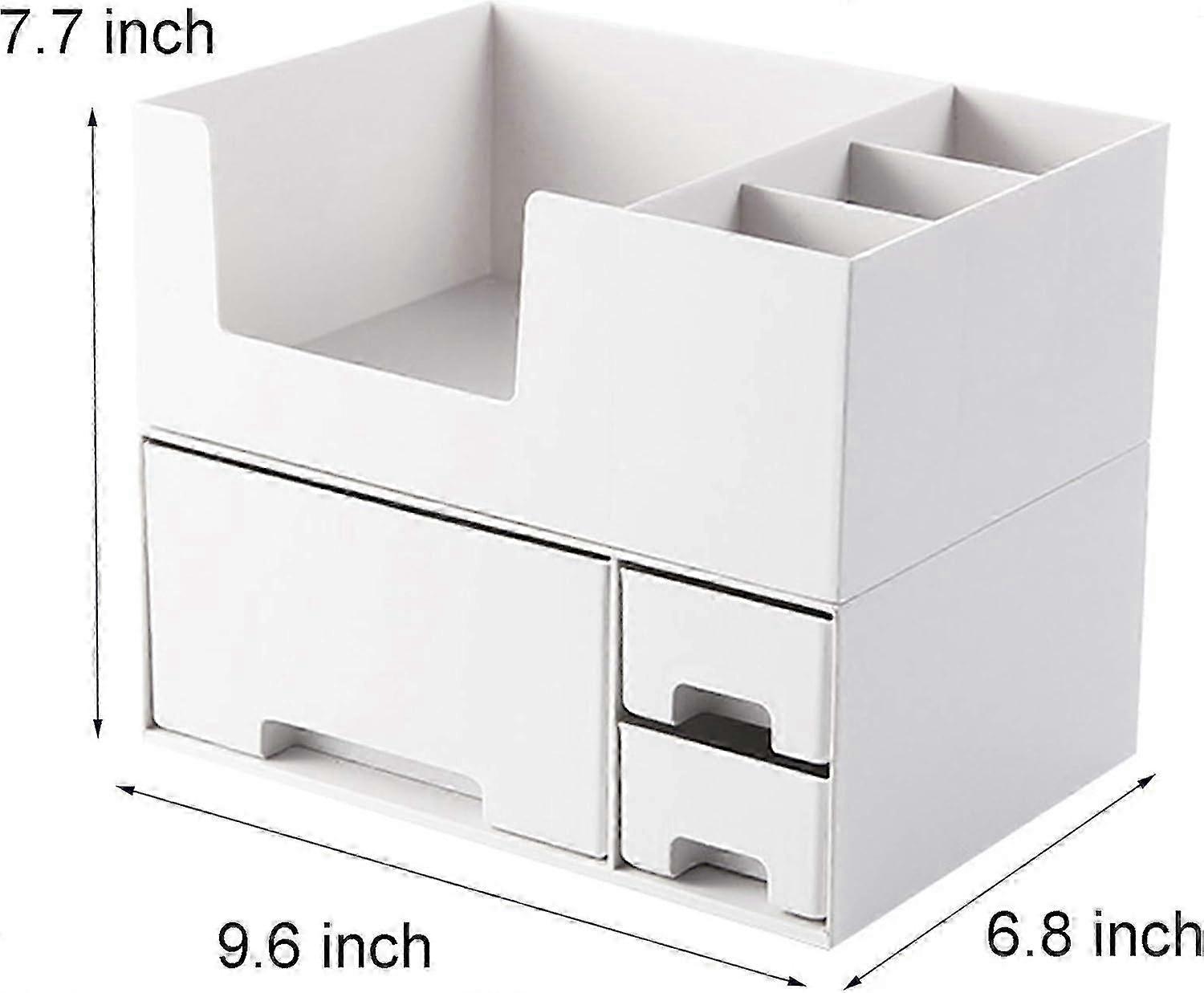 Stackable Makeup Organizer with Drawers, Plastic Storage Box Countertop Display Case for Desk Sundry, Bathroom Vanity, Lipsticks, Cosmetic, White 2025