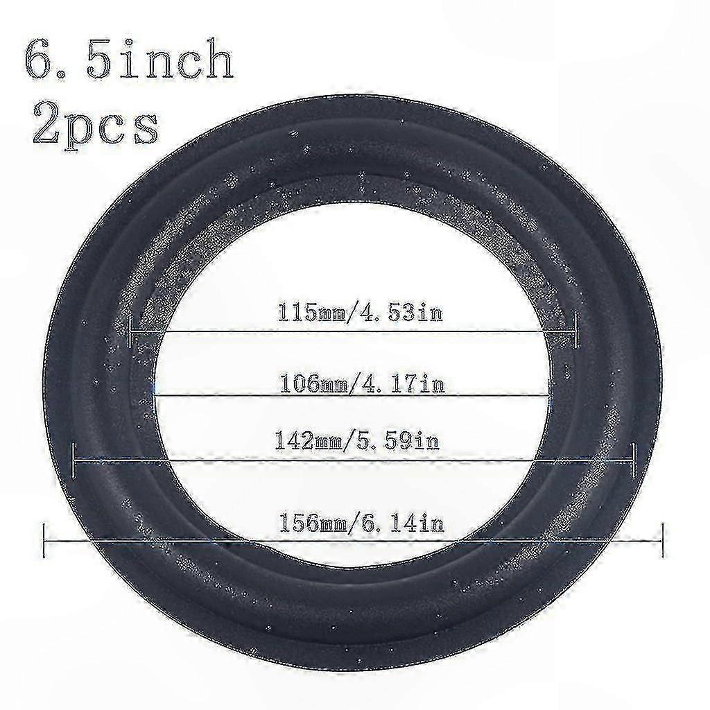 2-Pack Foam Ring Rubber Surround for Loudspeaker Repair