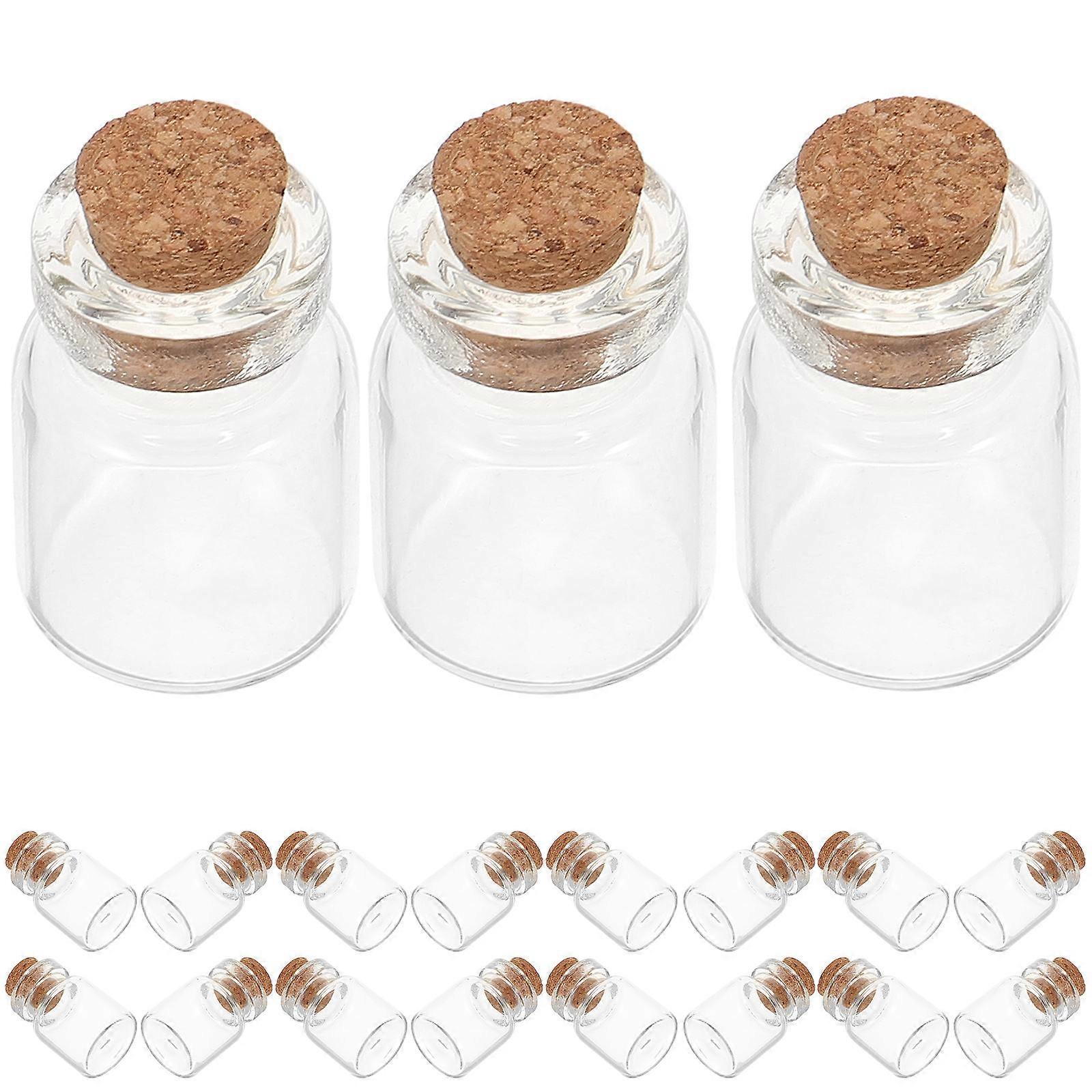 Glass Bottles with Cork Mini Wishing Jars for Storage 80Pcs Clear Glass