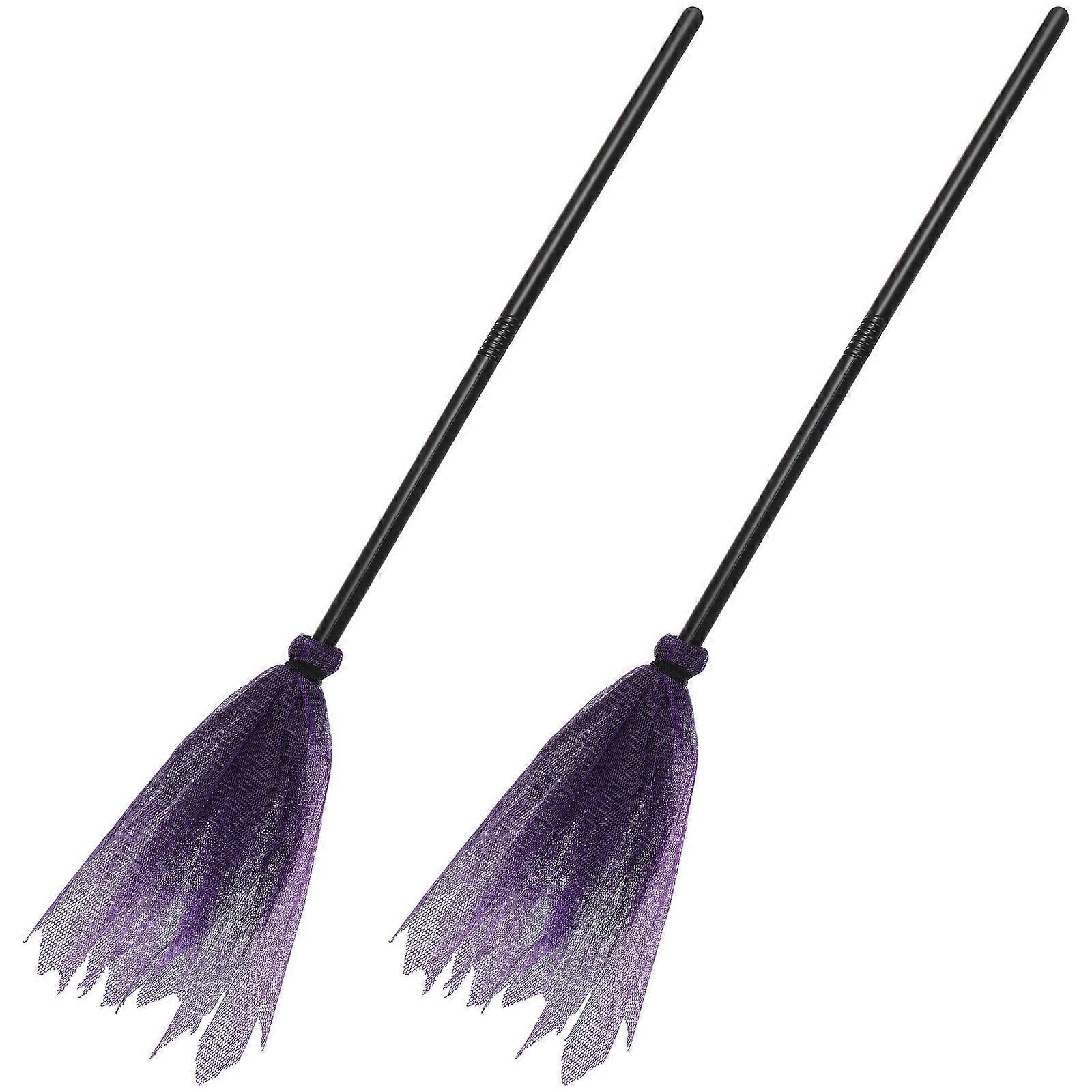 Halloween Witch Broomstick Plastic for Cosplay with 4Pcs Kids Props