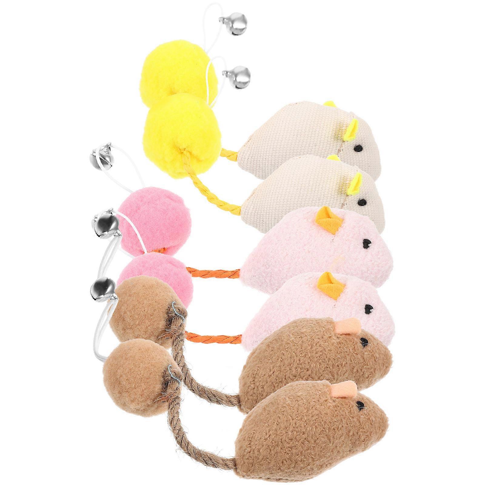 Plush Cat Teaser Toy Mouse with Bell for Play 18Pcs Pack