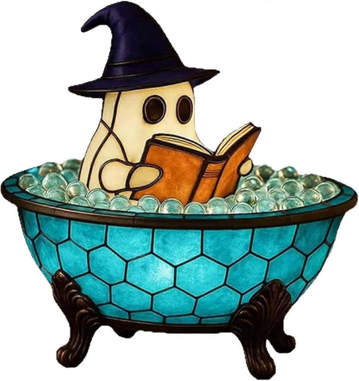 Cute Ghost Bubble Bath Lamp – LED Night Light for Bedroom or Bathroom, Fun Halloween Decor, 3D Ghost Design, Battery Operated