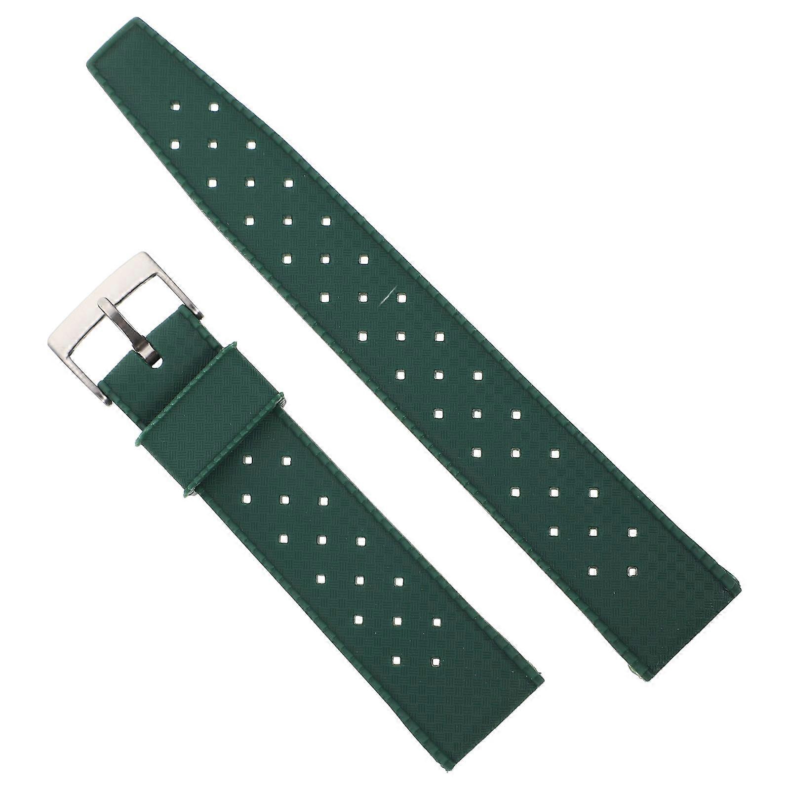 Silicone Watch Band for Watch Use Durable Flexible Green Strap