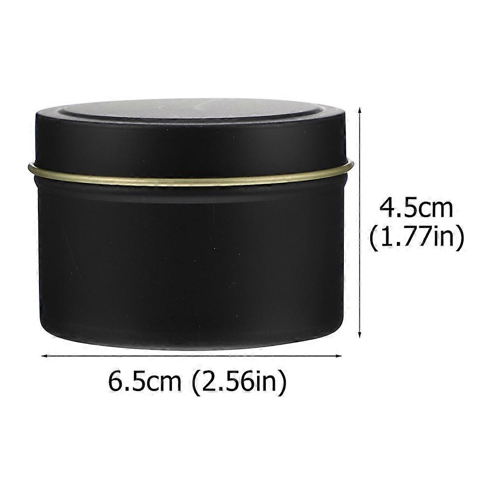 Iron Candle Container 6Pcs for Storage Use Black Candle Jars with Lid