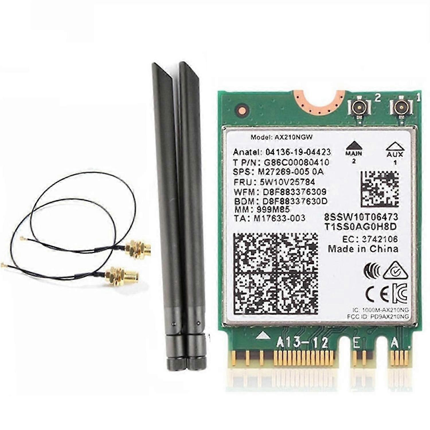 AX210NGW WIFI6E WiFi Card 5374Mbps Tri-band 2.4G/5G/6G Bluetooth 5.2