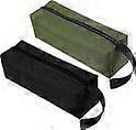 2 Pack Zipper Canvas Tool Bag 10" x 3.1" Portable Tool Pouch Wear-Resistant Flat