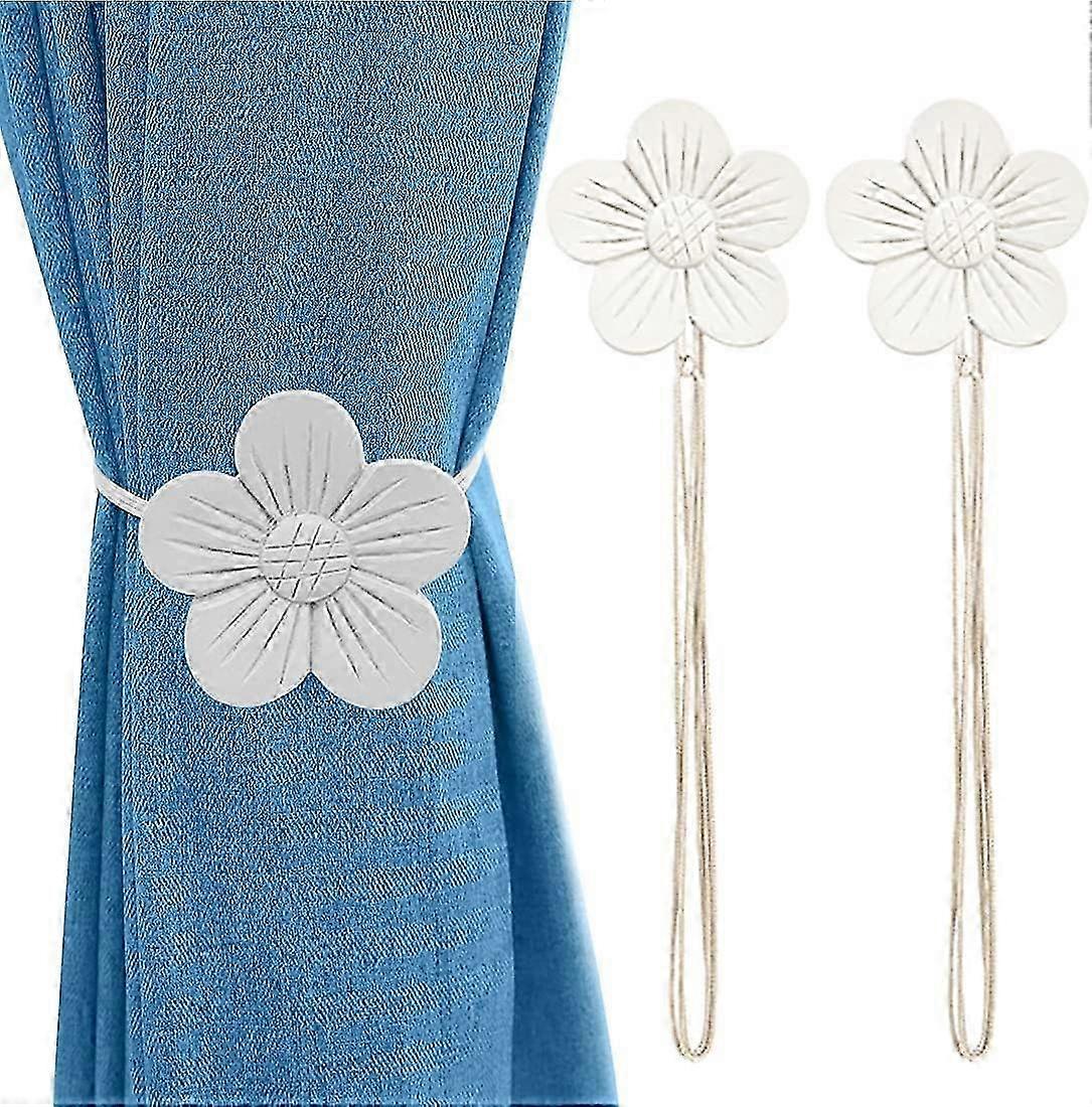 1 Pair Vintage Magnetic Curtain Tieback,White