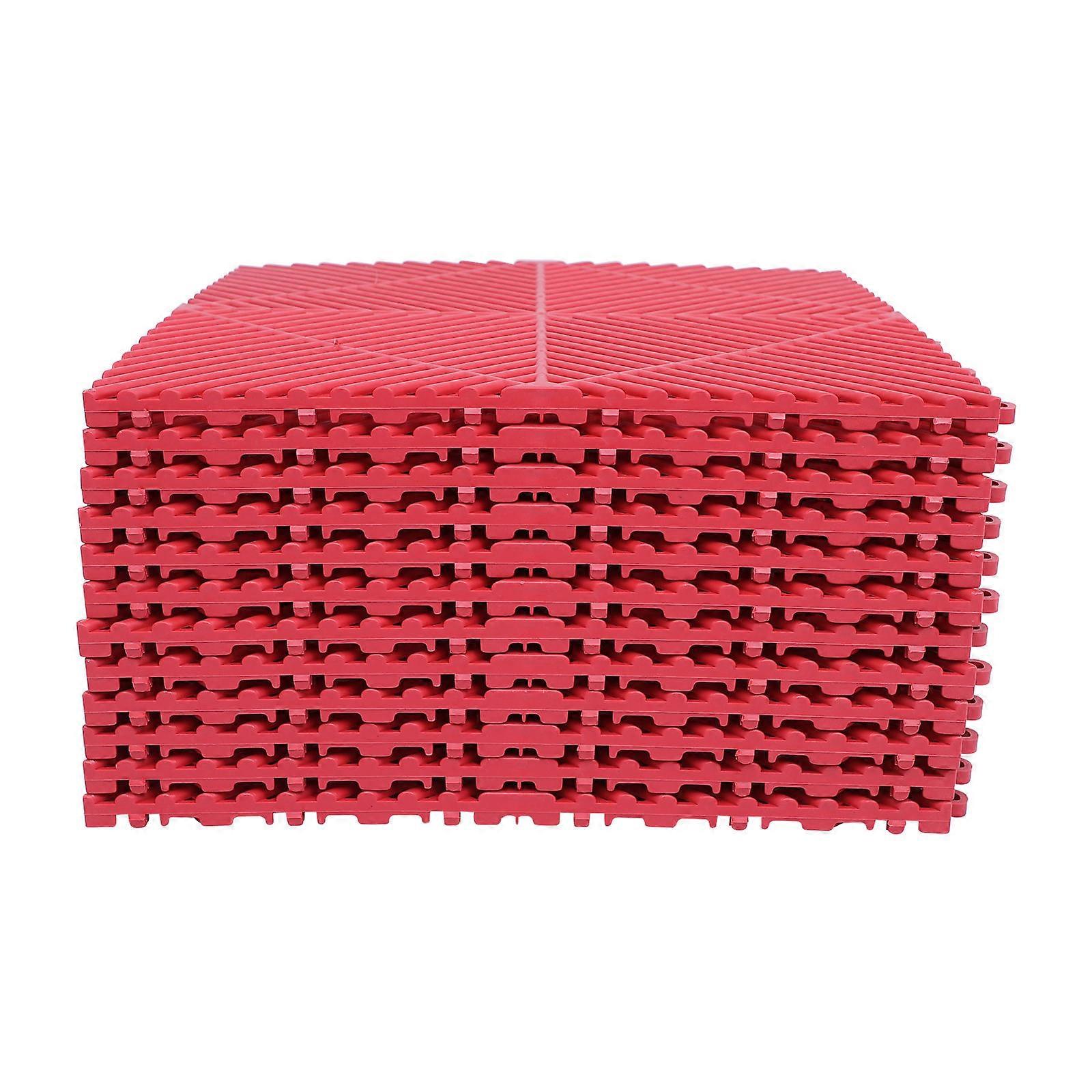 Interlocking Drainage Mesh Plastic Tile Mats for Home Use 12Pcs