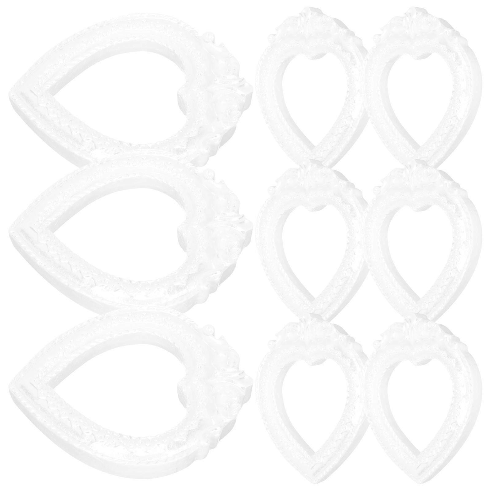 Heart Design Miniature Photo Frame for DIY Decoration 40Pcs White Resin