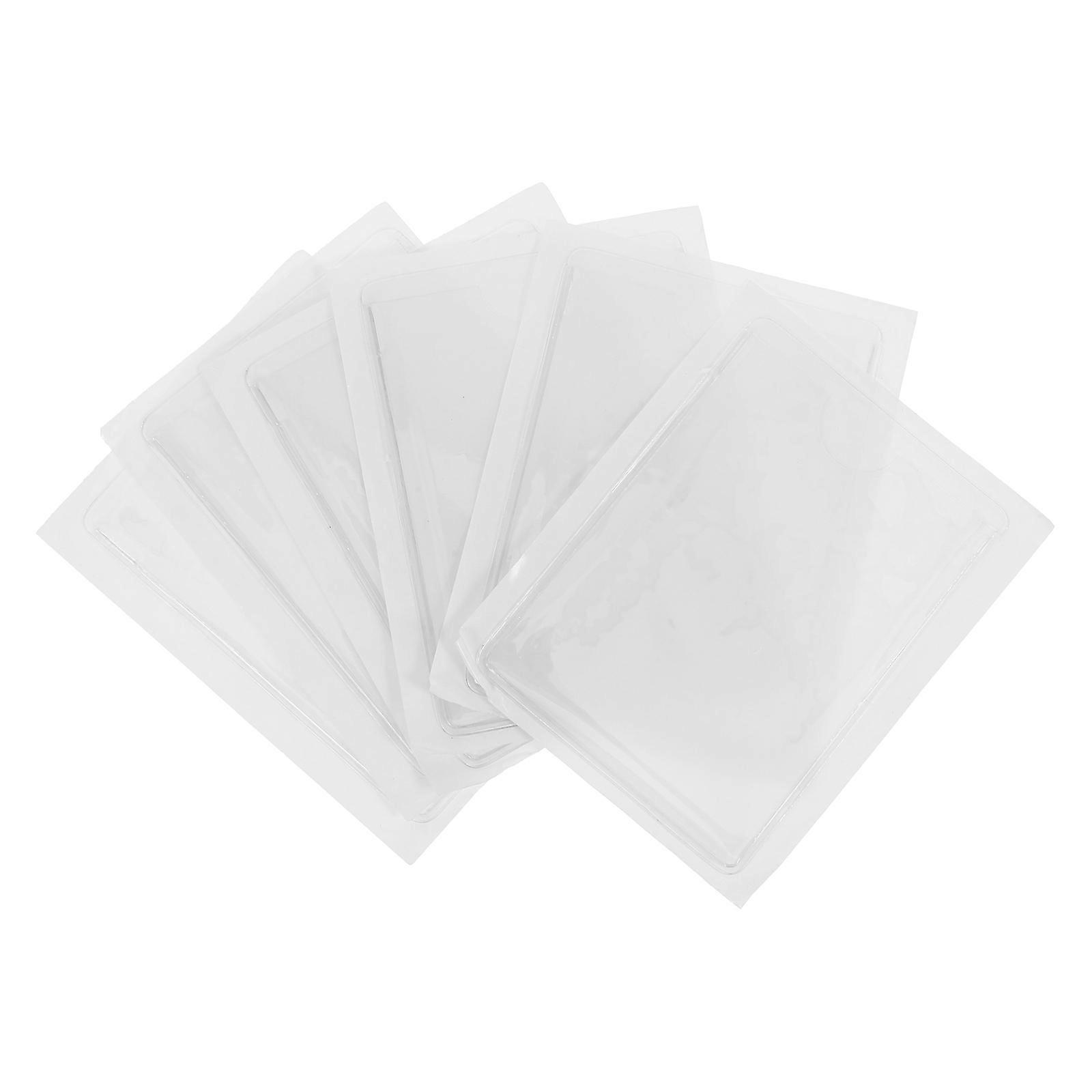 White Self Adhesive Card Holder for Storage 6Pcs Durable Plastic Pockets