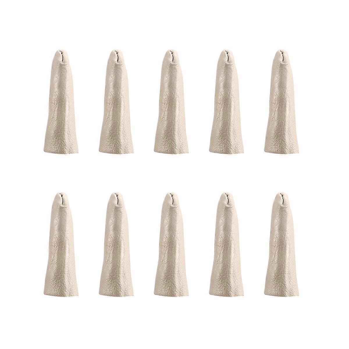 Leather Finger Protector Finger Thimble Guards Tools,Creamy-White