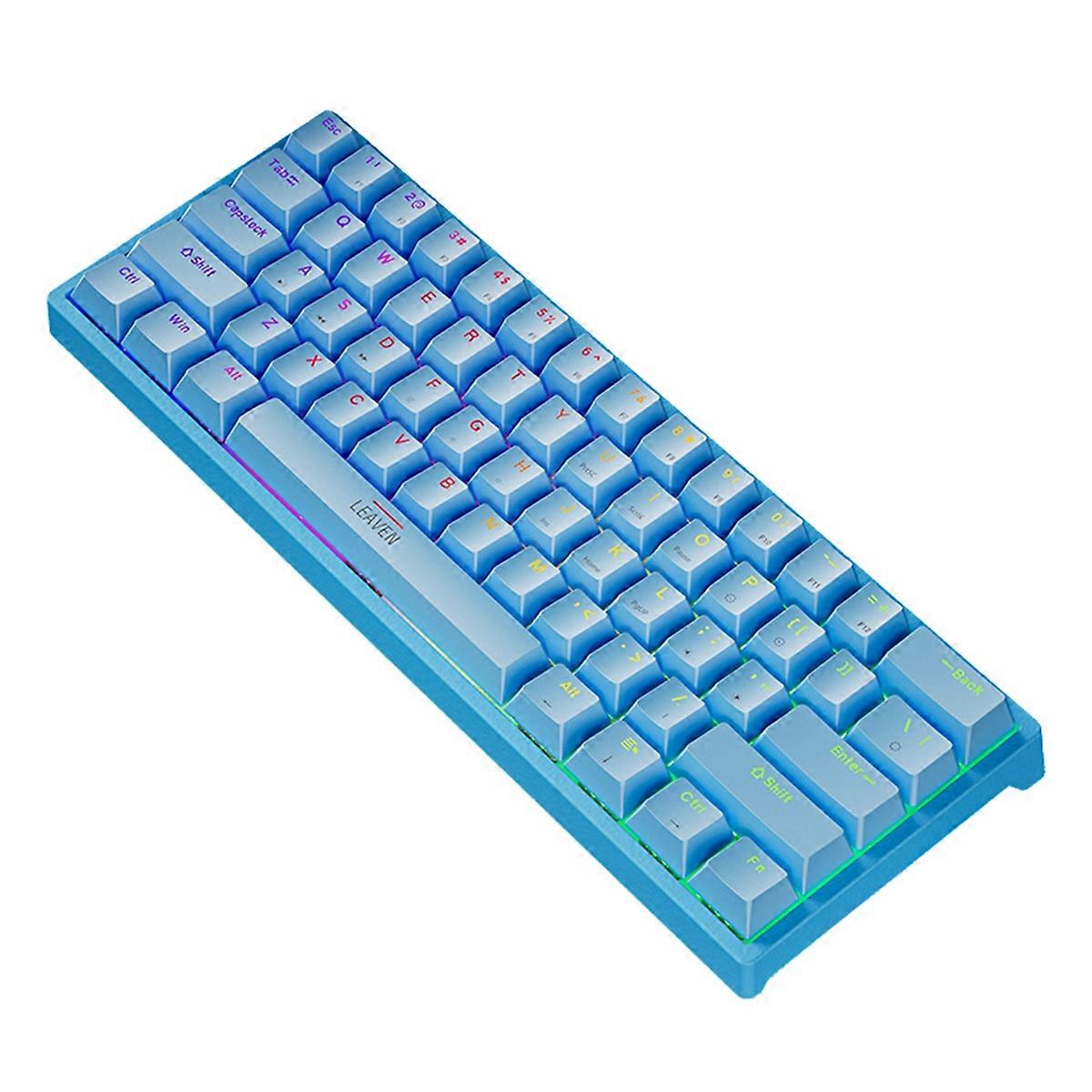 Clavier mécanique de jeu USB 61 touches Interrupteur rouge Câble détachable filaire Rétroéclairage RVB remplaçable à chaud