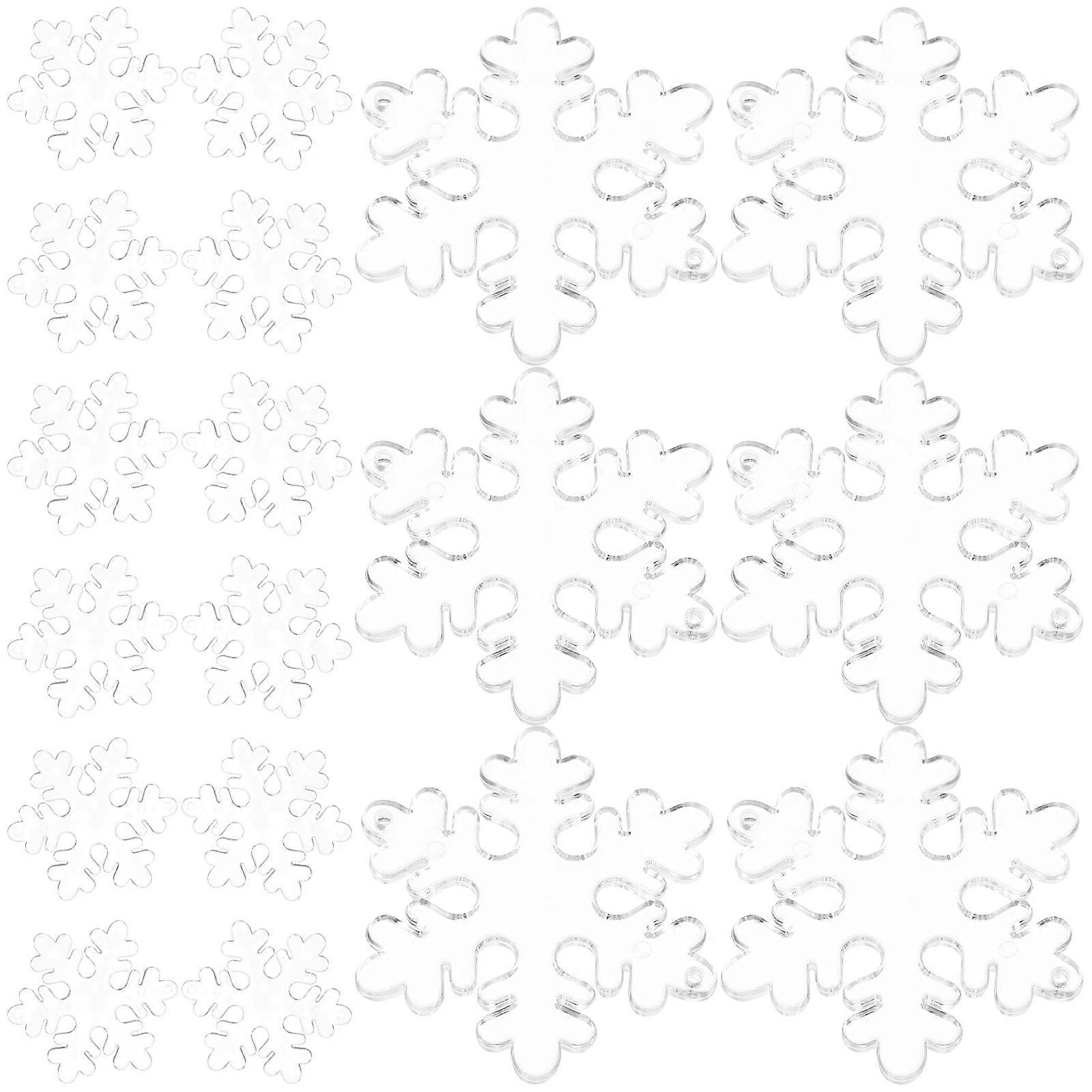 Snowflake Hanging Snowflake Decoration for Decor 100Pcs Transparent Acrylic