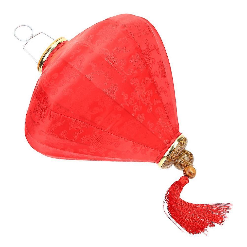 Cloth Lantern Hanging Pendant For Outdoor Space And Home Decor In Red Tear-Drop Shape 10 Inches 1Pack