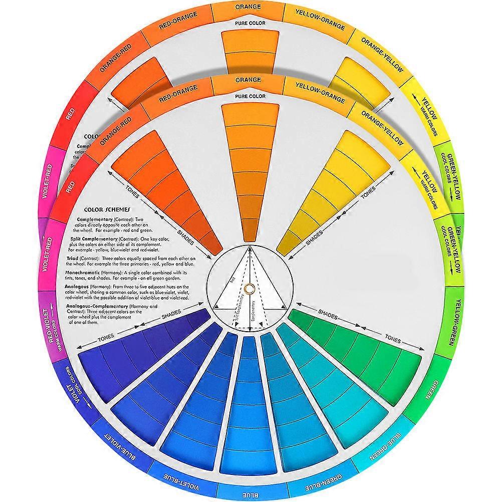 Color Wheel For Watercolor Painting Color Learning Watercolor Wheel Art Class Teaching Tool Multi 23.00X23.00X0.10CM Paper Makeup Blending 2Pcs