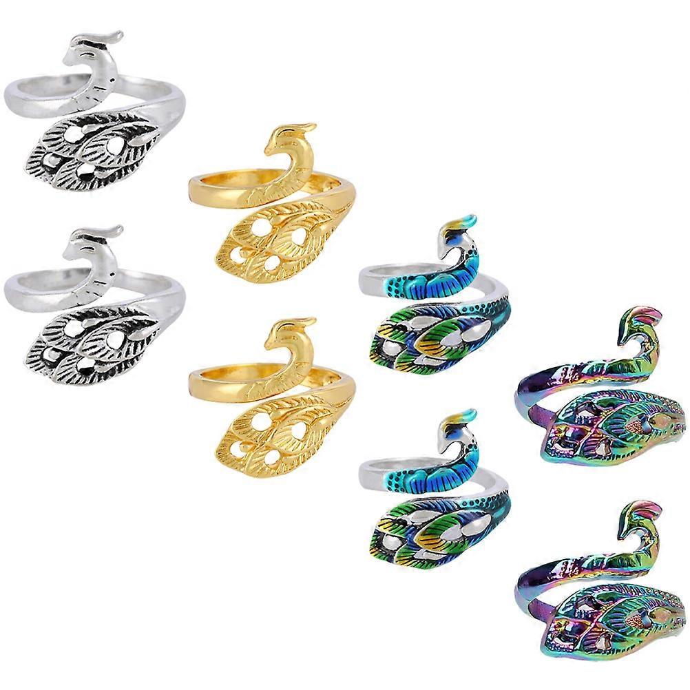 8Pcs Alloy Knitting Rings Crochet Accessories for Women in Assorted Color with Easy Knitting Function