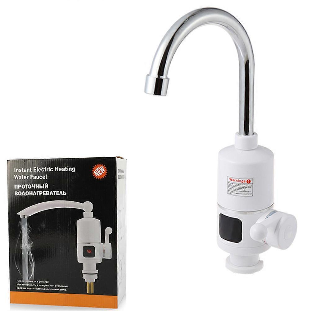 Electric Tap Mixer Instant Heating for Kitchen Sink Multi Material with Digital Display 1Set