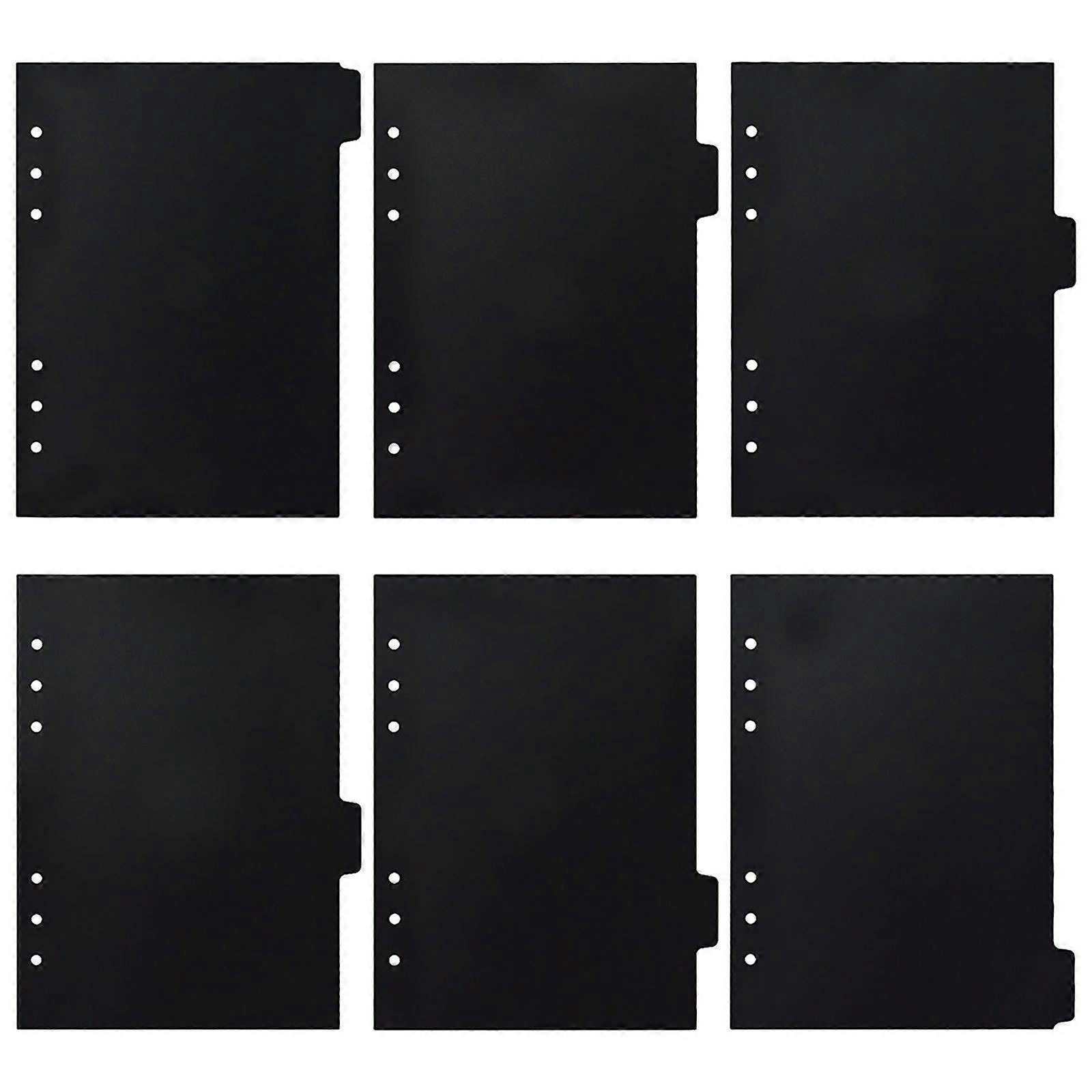 Paper Divider Organizer Binder Dividers Document Separation Books Office Use Black 20.80X15.00X0.10cm 6Pcs