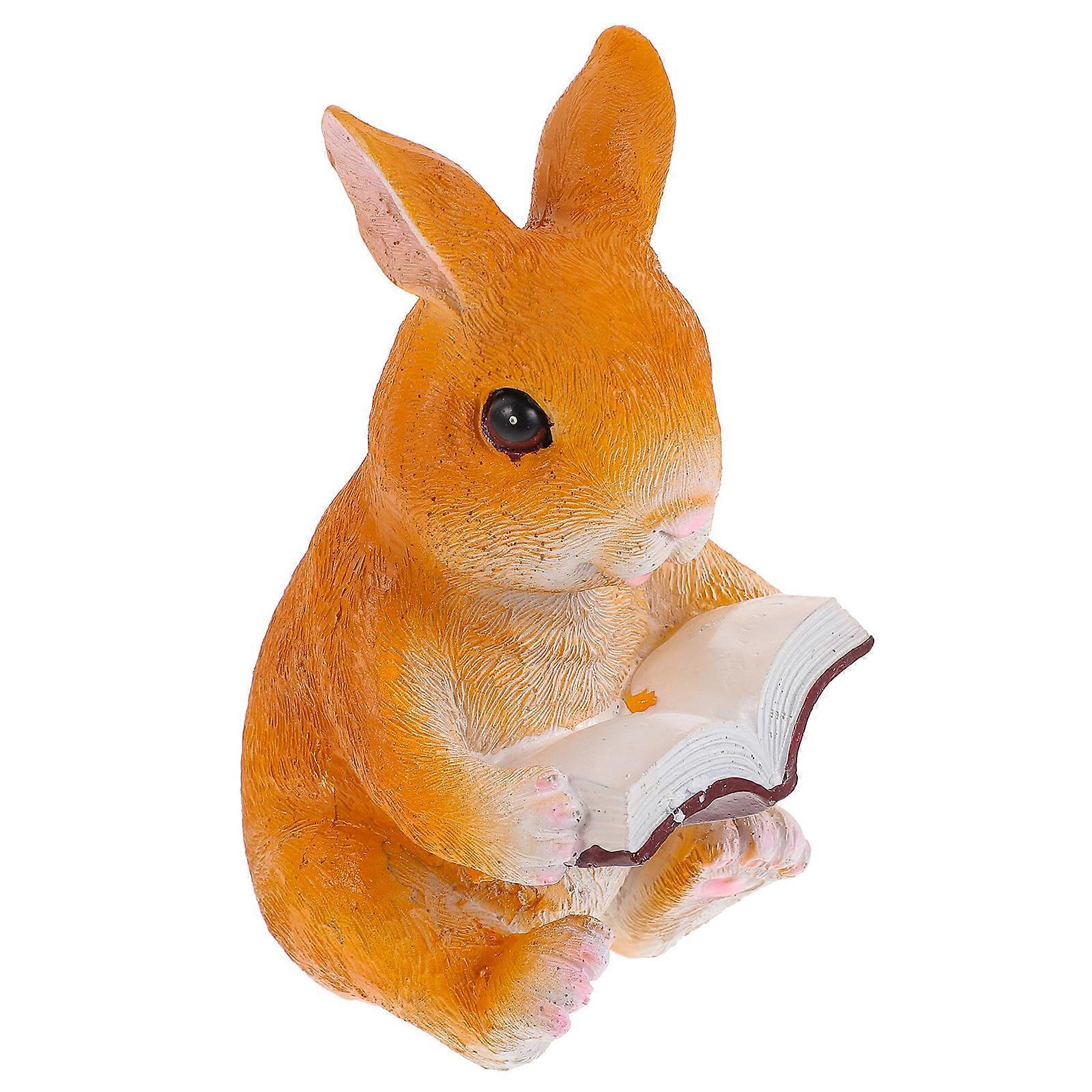 Resin Rabbit Figurine Adorable Resin Craft Fish Tank Decor Aquarium Use Rabbit Model 15.50X10.00X8.50CM 1Pack
