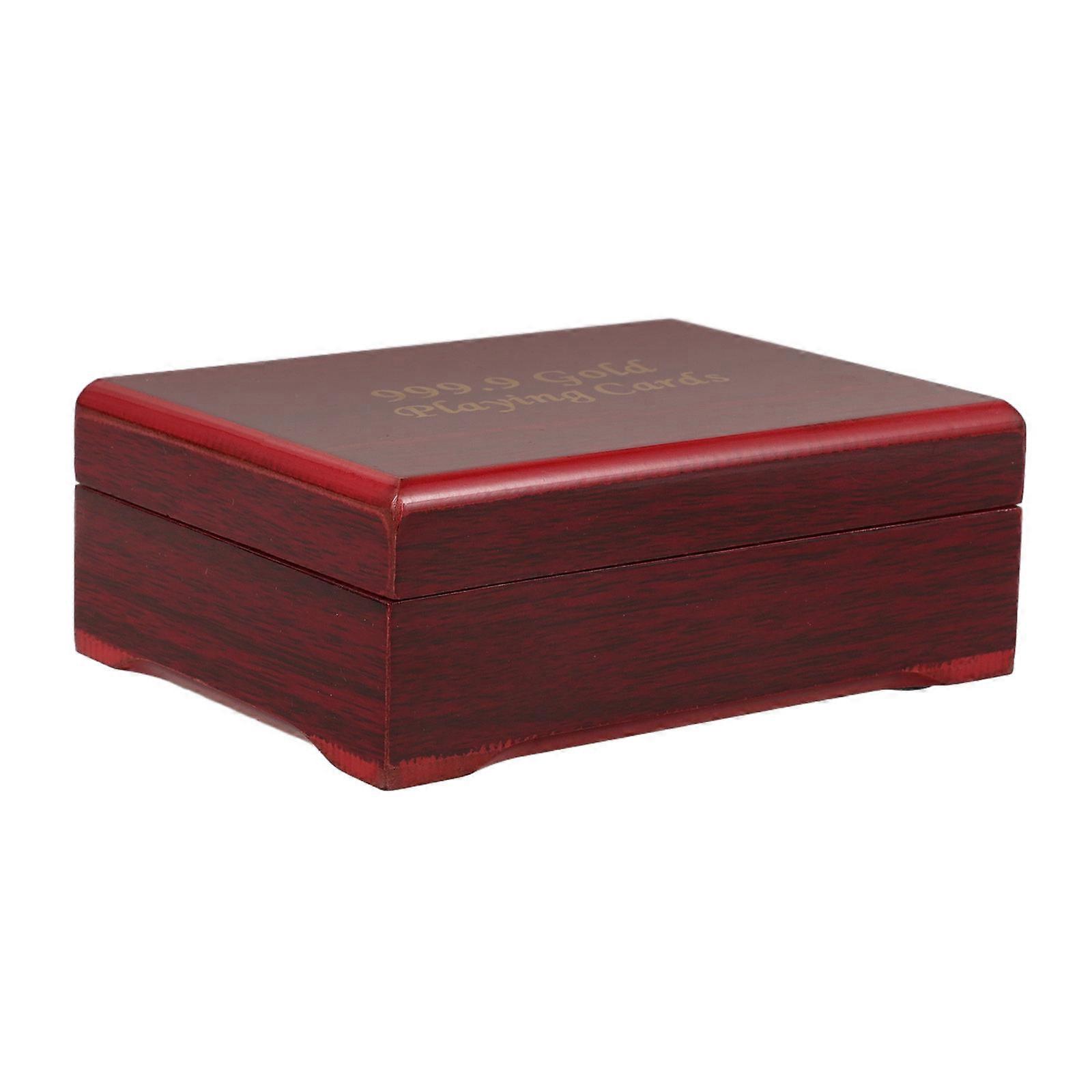 Compact Wooden Poker Box With Decorative Effect For Family Members Home Organization 1Set