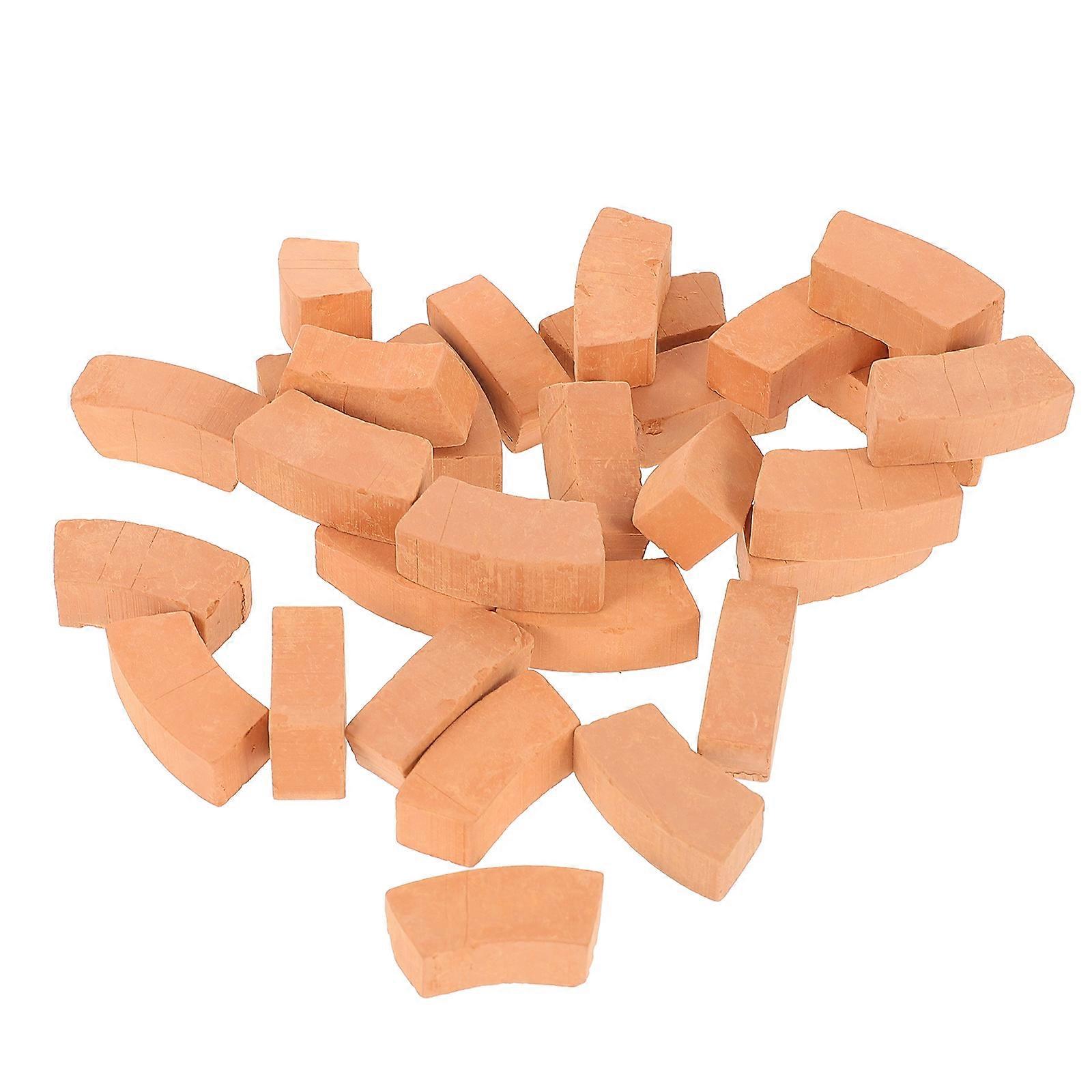 Miniature Bricks 30Pcs Red Clay Micro Landscape Decoration Versatile for Projects