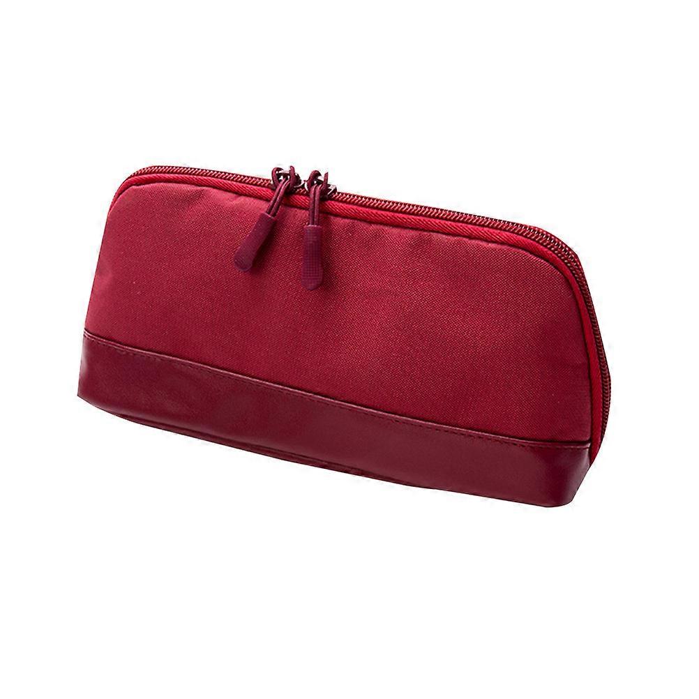 Pen Bag for Storage Large Capacity Canvas Pencil Case 2Pcs Red