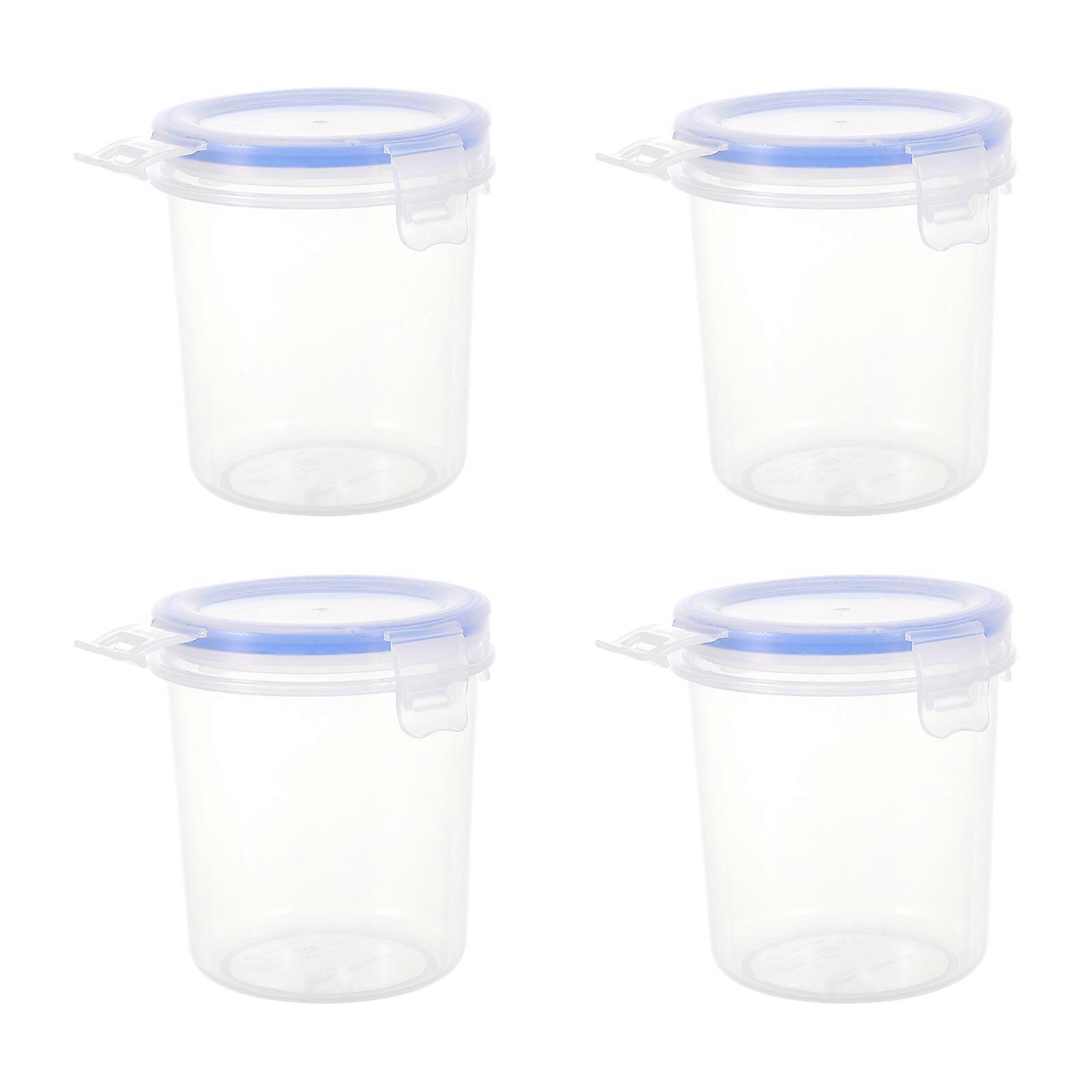 4Pcs Food Preservation Storage Bucket for Kitchen Use Transparent PP Material
