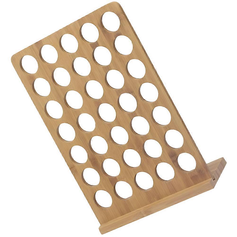 Bamboo Coffee Holder Display For Kitchen Organization Rectangular Shape 1Pcs