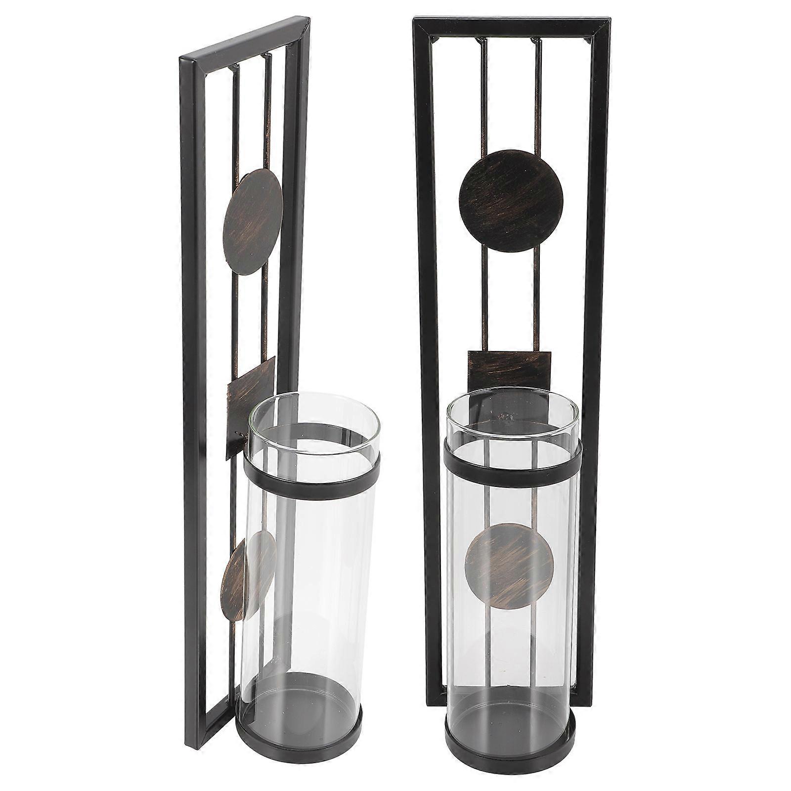 Lot de 4 bougeoirs muraux chics en fer pour la maison