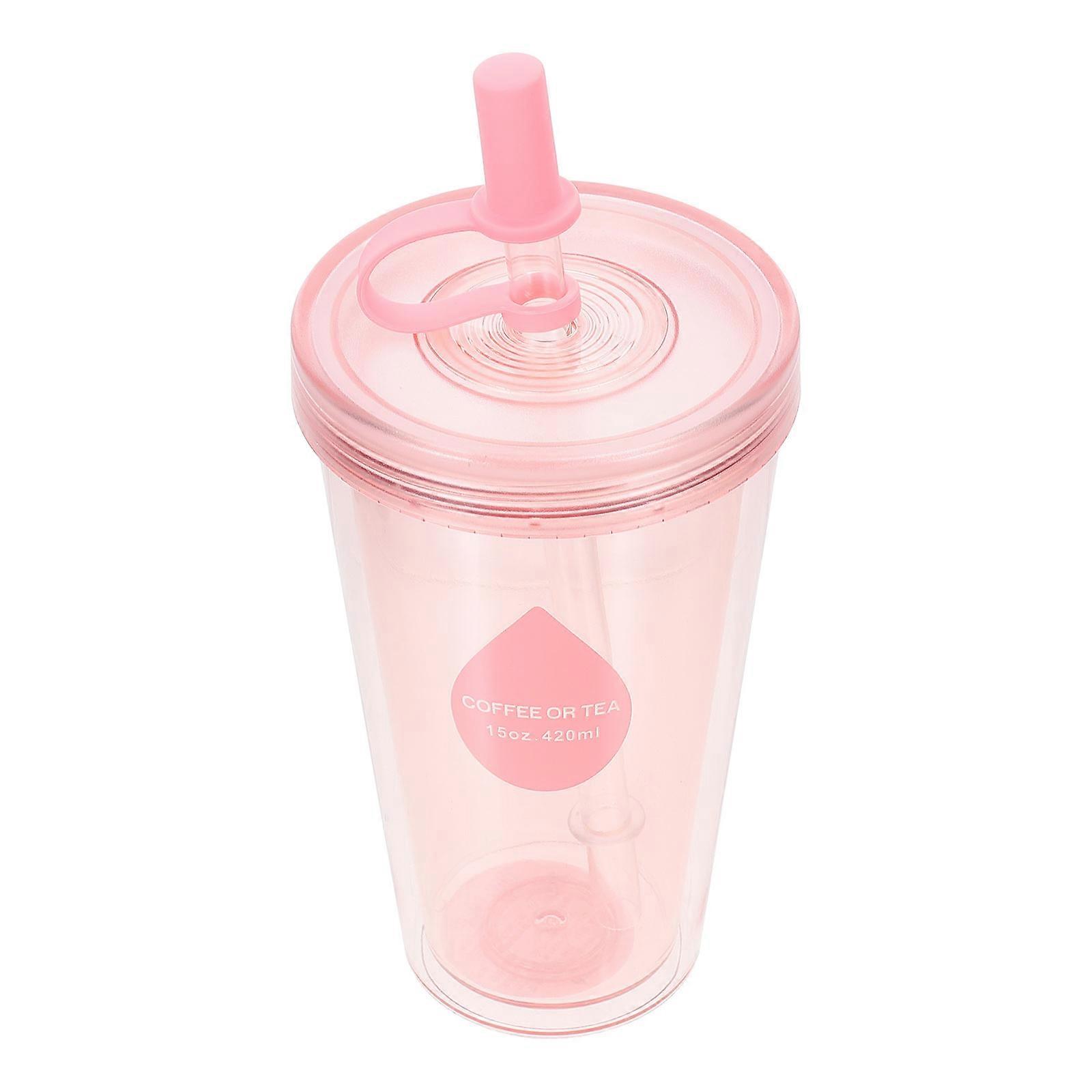 Straw Cups Portable Water Cup Outdoor Use Container for Student 1Set