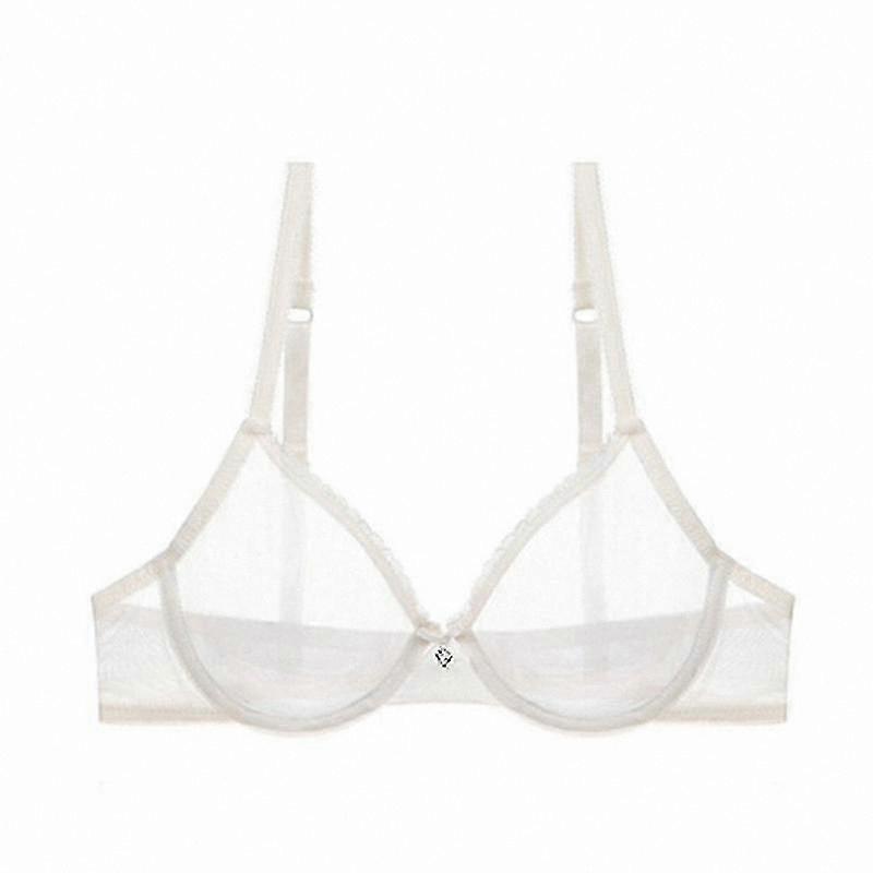 Sheer Lace Bralette with Underwire Support Non Padded Ultra Thin Mesh Design for Women