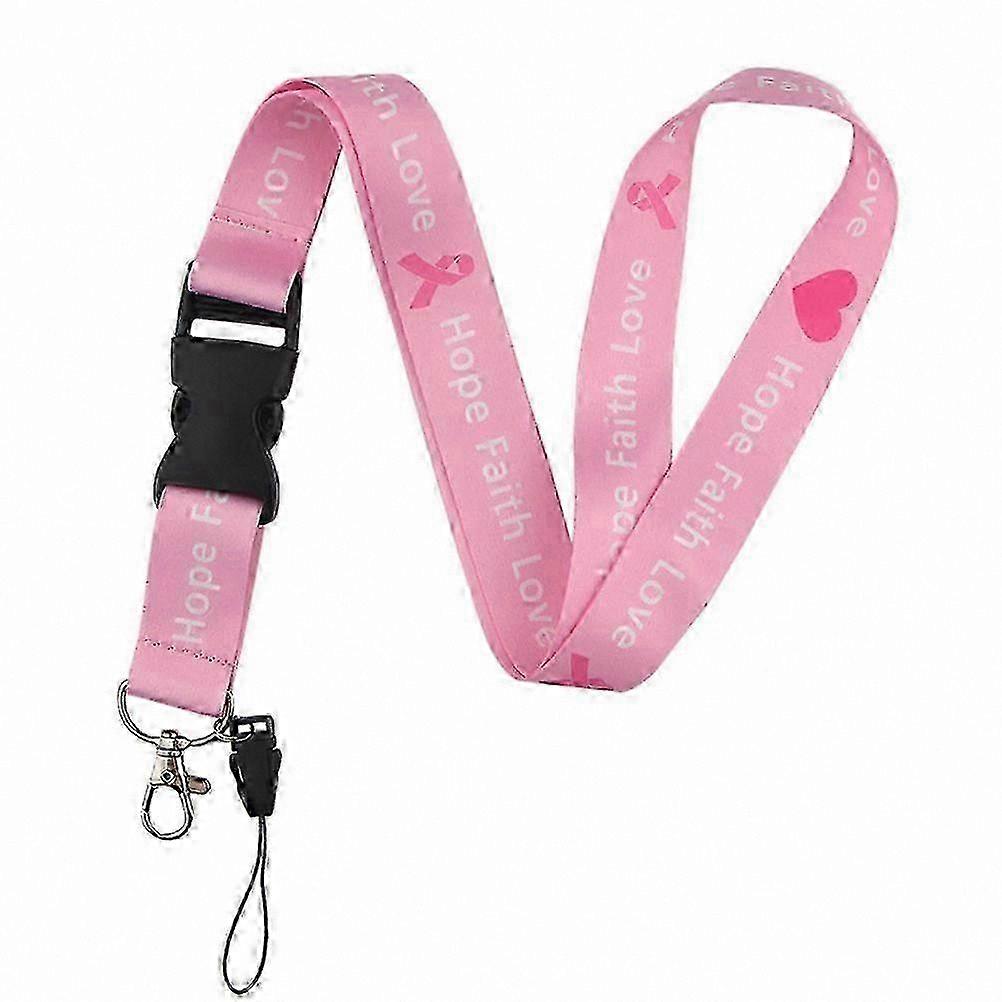 Awareness Ribbon Printed Lanyard with Removable Buckle Keyring and Neck Strap for Events