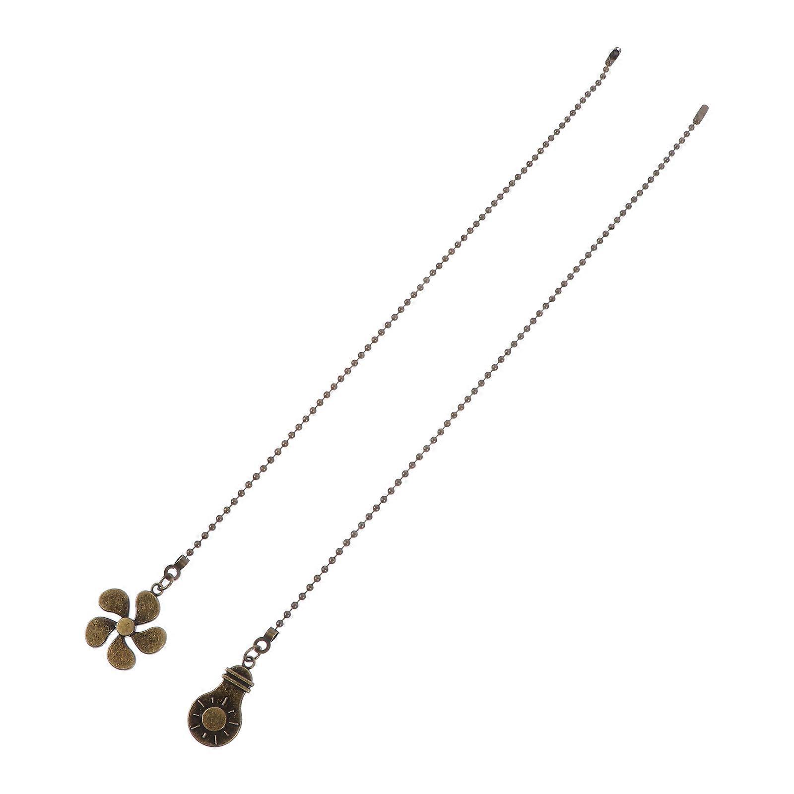 Fan Pull Chain Extension with 4Pcs Ceiling Light Pendant Dark Brown