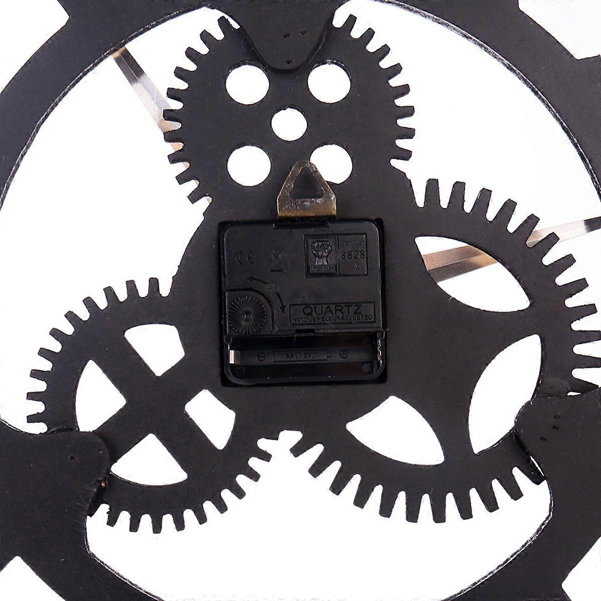 Vintage Clock 3D Gear Wooden Clock for Decoration 2Pcs Bundle