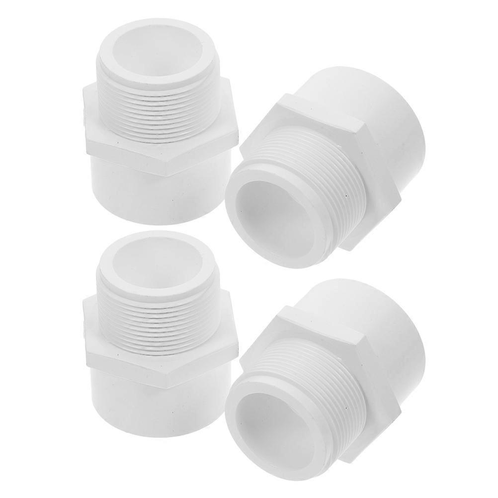 PVC Pipe Coupling Male Adapter for 8Pcs Durable White Connectors