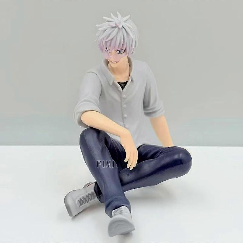 Satoru Gojo Statue Jujutsu Kaisen Figure Geto Suguru Sitting Posture Action Figures Prison Realm Anime Model Pvc Ornament Toys