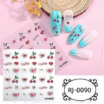 5D Soft Glue Nail Art Decals, Star and Moon Embossed Semi-Transparent Flash Stickers, 60x60mm