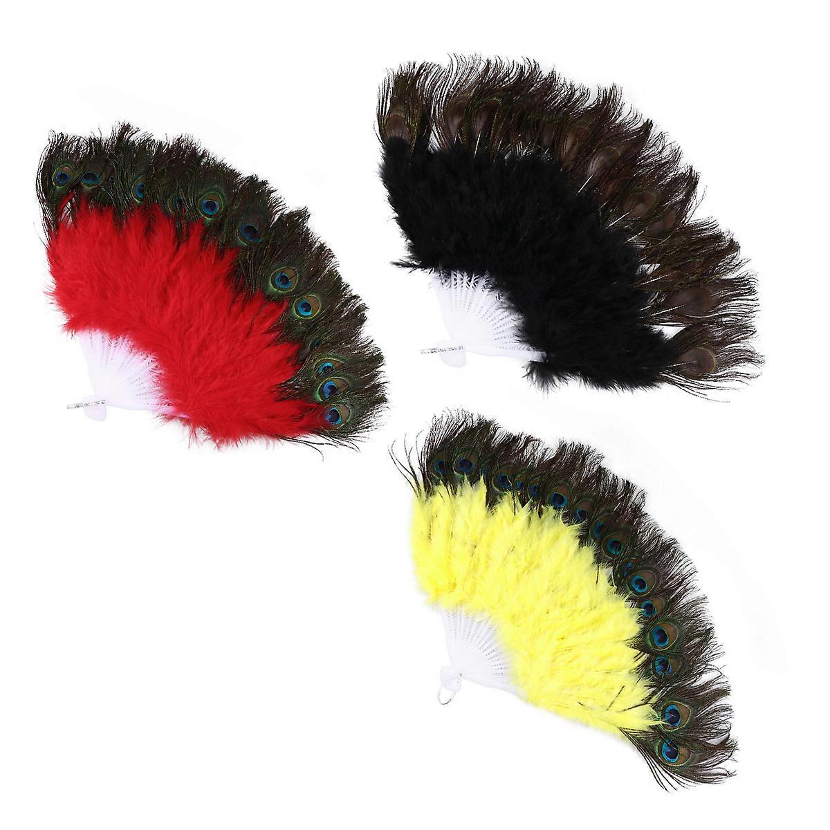 Fan for Dance Performance Folding Handheld Fan 1Pcs Yellow