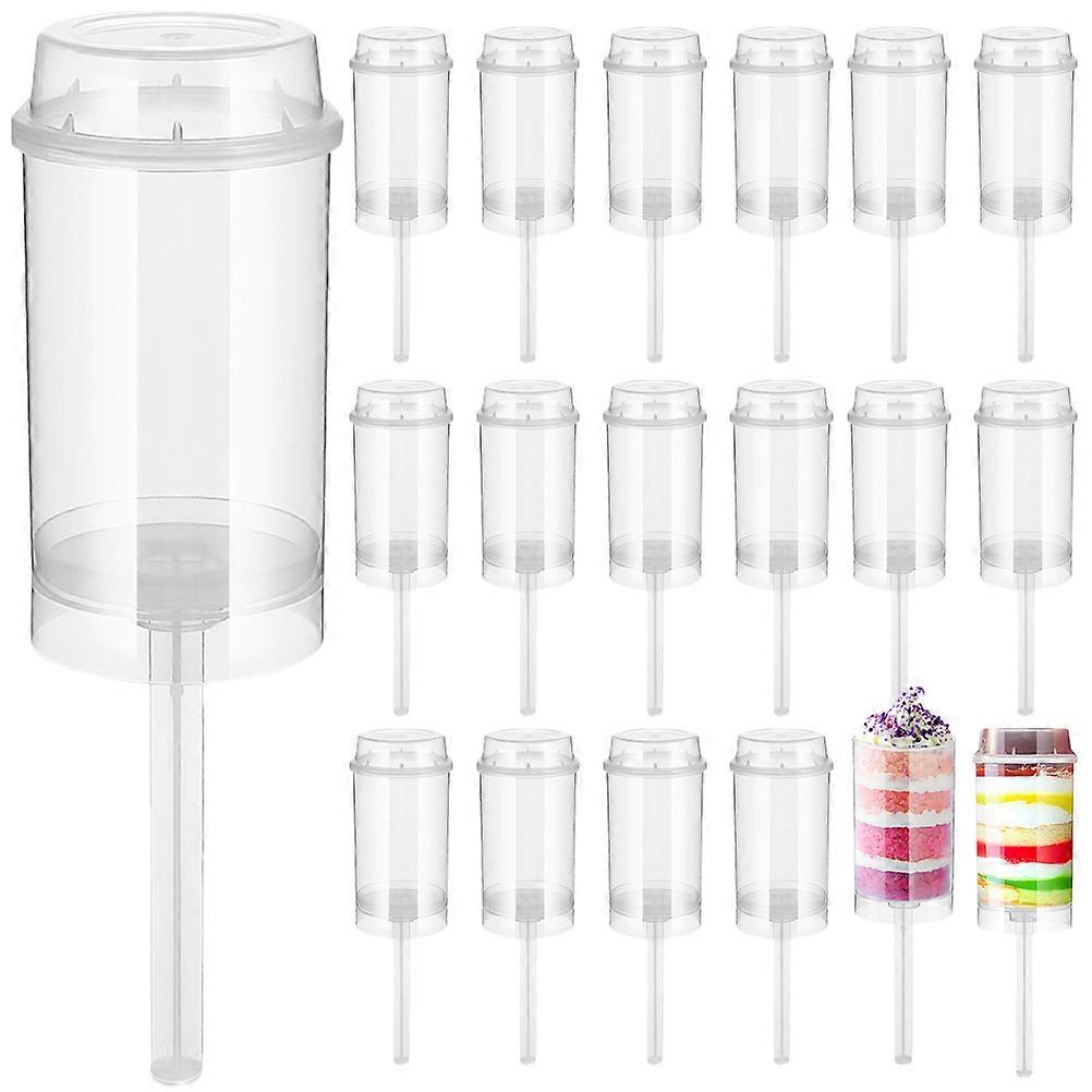 20Pcs Round Shape Cake Shooter Plastic Cake Containers For Baking And Daily Use Made Of Transparent Food-Safe PP Material