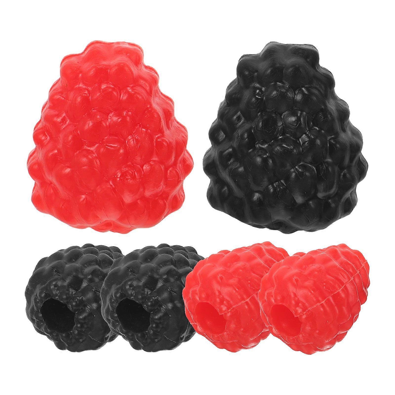 6pcs Lifelike Simulation Raspberry Model Fake Fruit Model Fake Raspberry Prop Photo Props