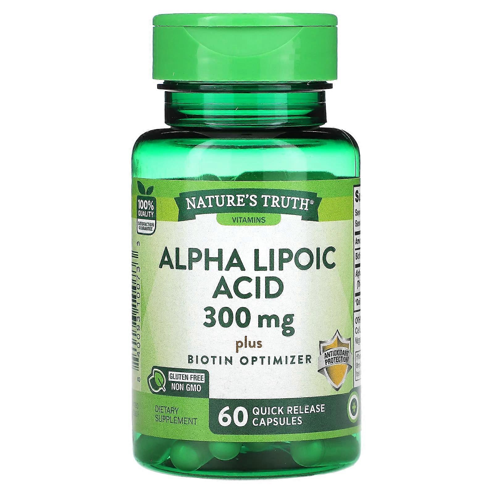 Vitamins, Alpha Lipoic Acid, 300 mg, 60 Quick Release Capsules